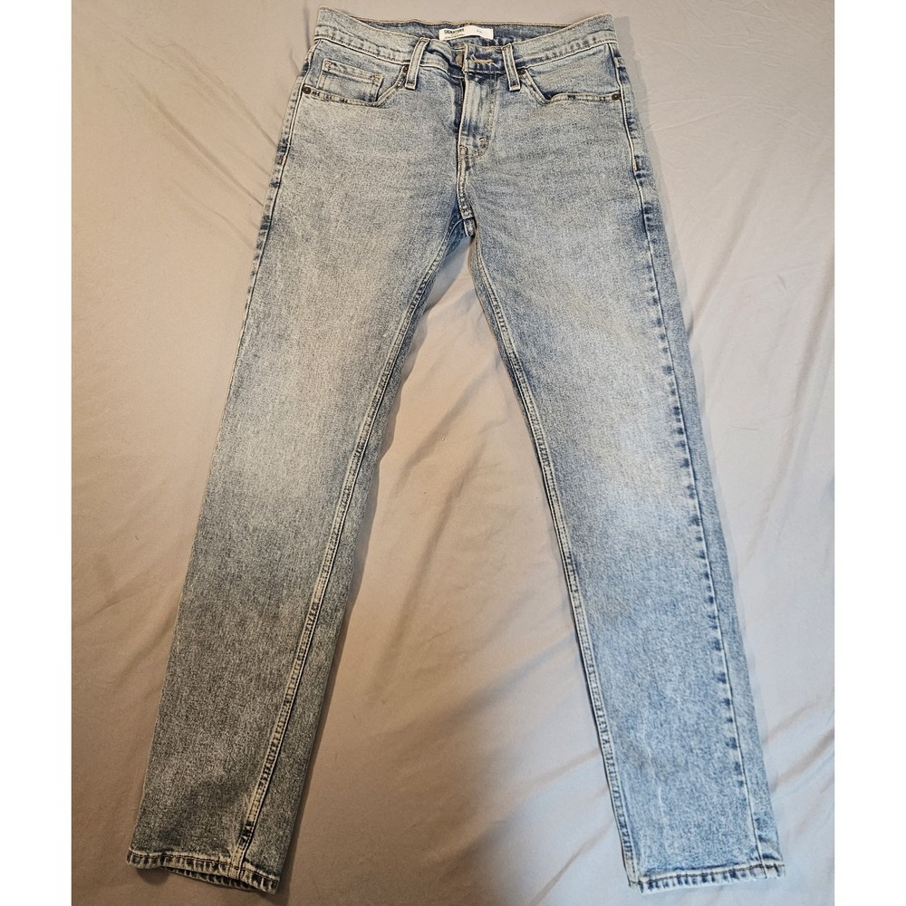 Signature Levi Strauss Slim Jeans Light Wash Acid Wash Stretch Denim Men's 30x30